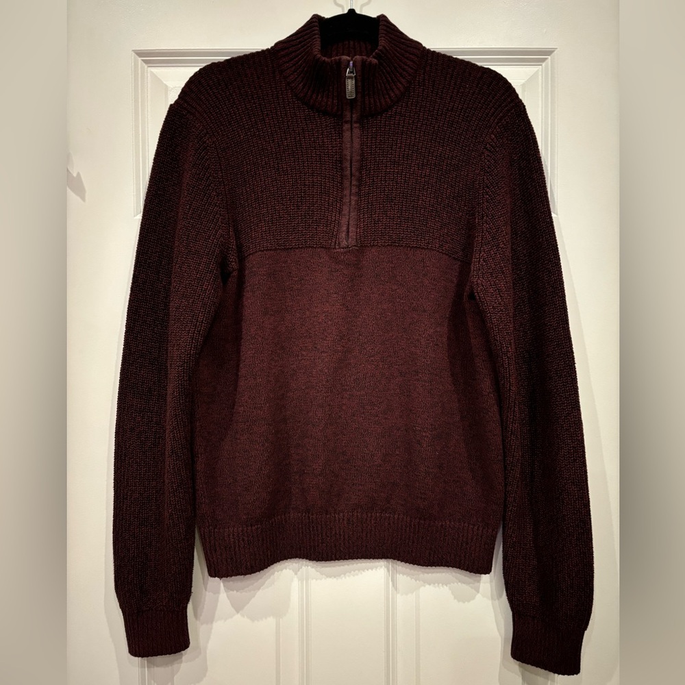 Izod burgundy quarter zip sweater